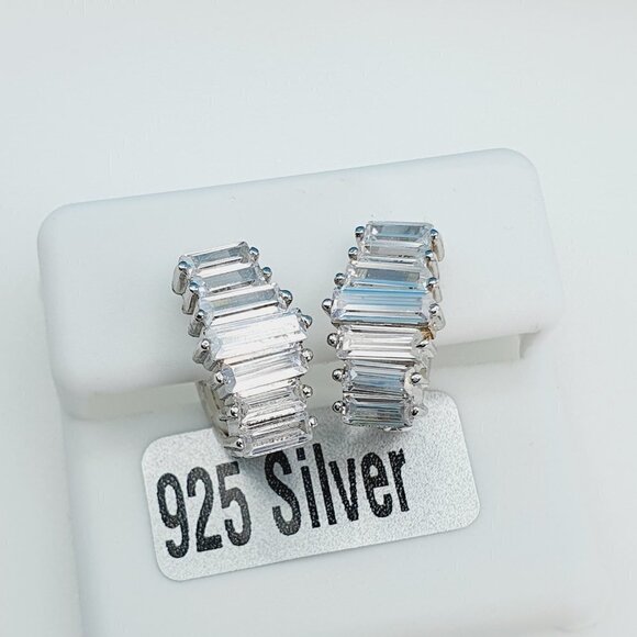 "925 Sterling Silver Cubic Zirconia Earrings, UU1P6A6136 - Picture 2 of 9